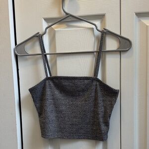 SHEIN Charcoal Knit Crop Top